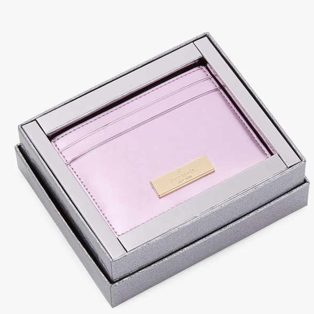 kate spade NWT/NIB! Kenzie Boxed Small Cardholder in Quartz Pink